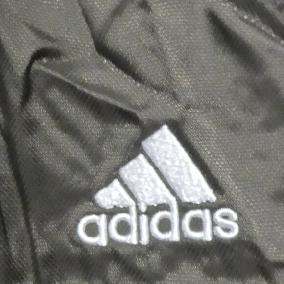 ADIDAS | large | Olive Green Exercise Shorts W/ White Stripe Panels | No Pockets - Picture 9 of 16